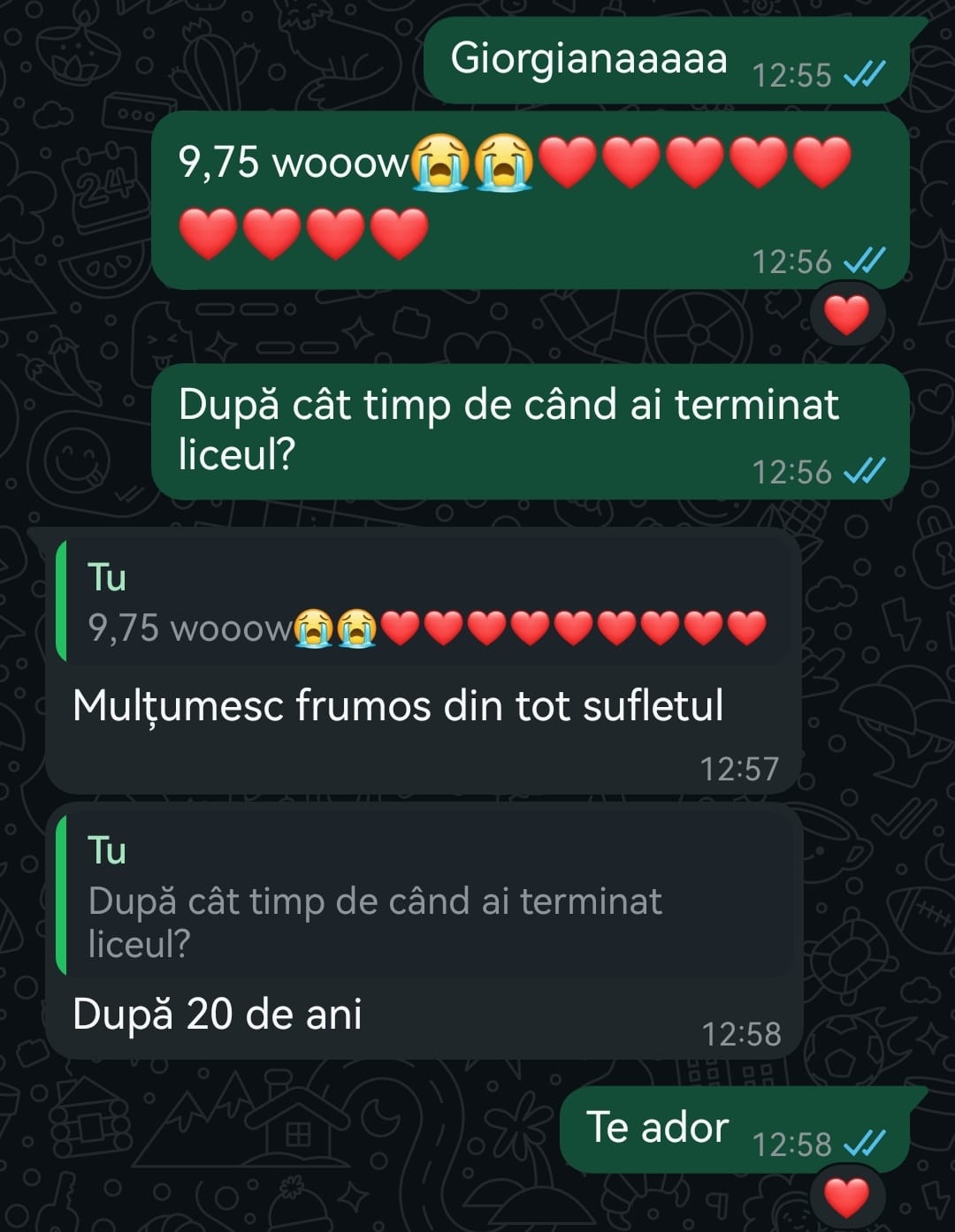 Mesaj de la un elev al Corina — rezultat la BAC (6)