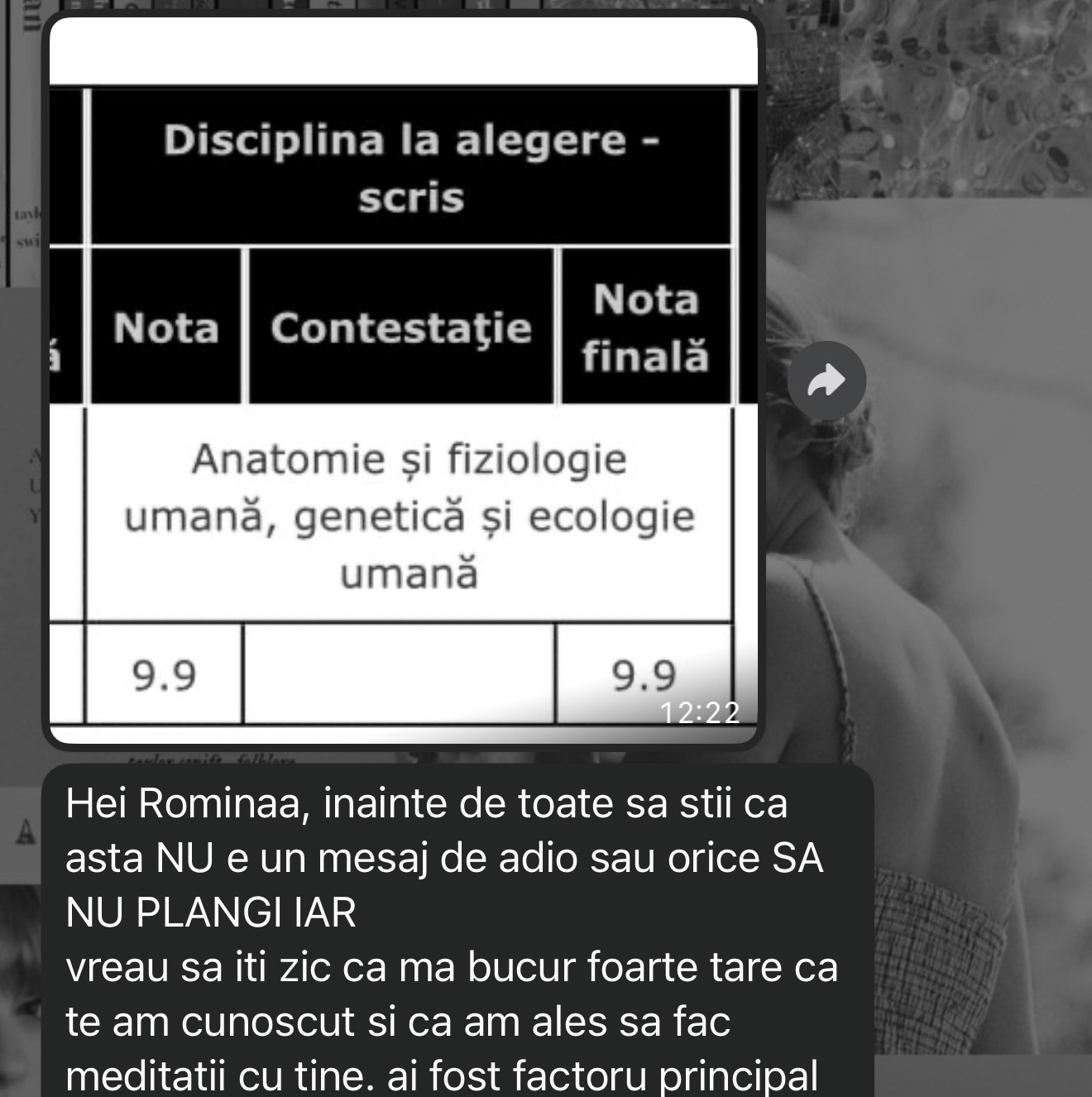 Mesaj de la un elev Edvanti — rezultat la BAC (10)