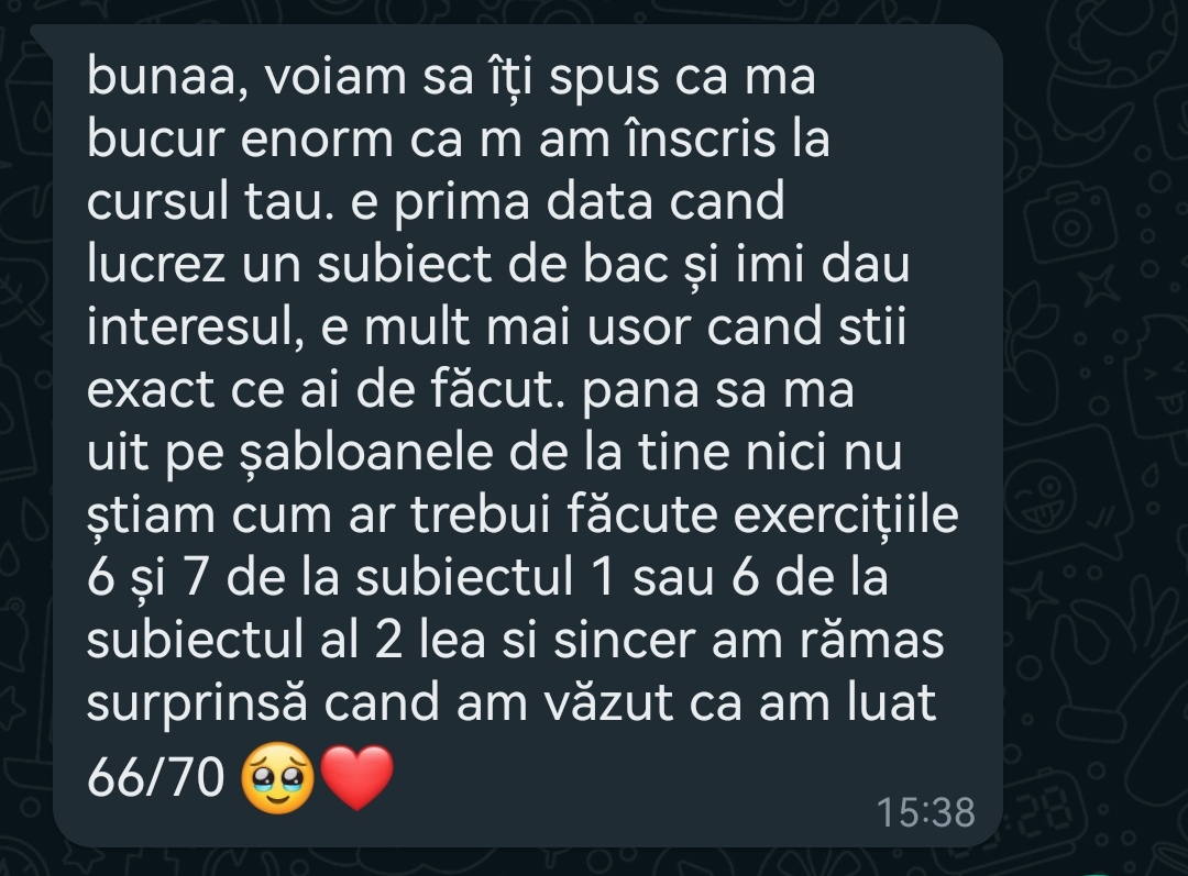 Mesaj de la un elev Edvanti — rezultat la BAC (11)