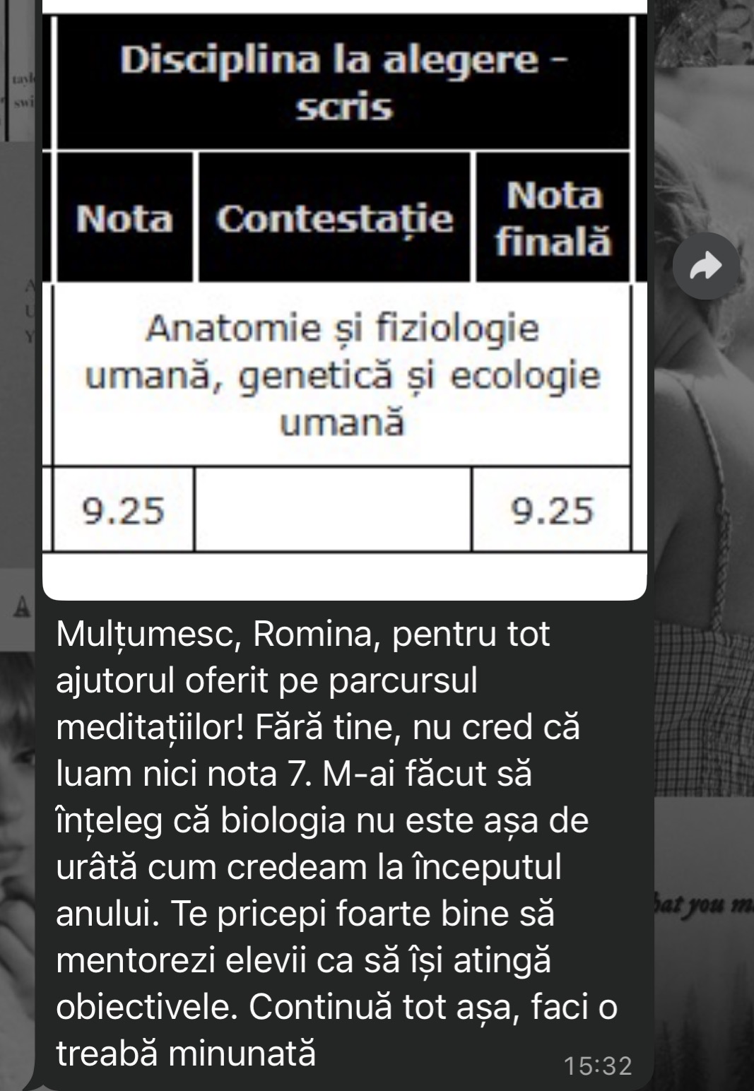 Mesaj de la un elev Edvanti — rezultat la BAC (13)