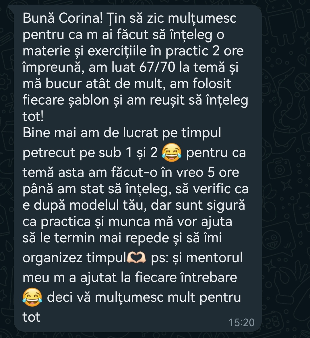 Mesaj de la un elev Edvanti — rezultat la BAC (14)