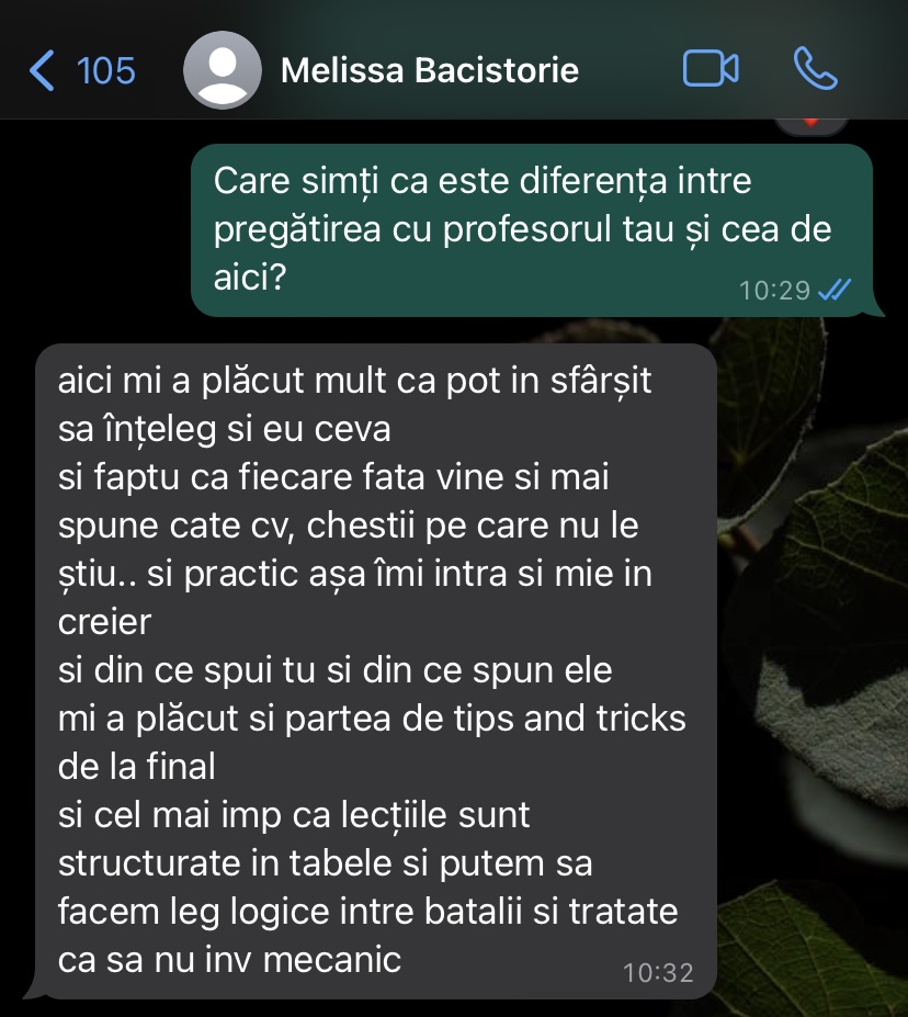 Mesaj de la un elev Edvanti — rezultat la BAC (19)