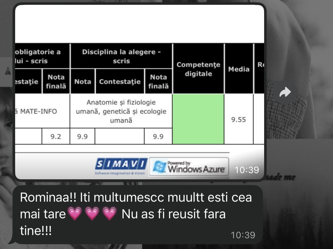 Mesaj de la un elev Edvanti — rezultat la BAC (20)