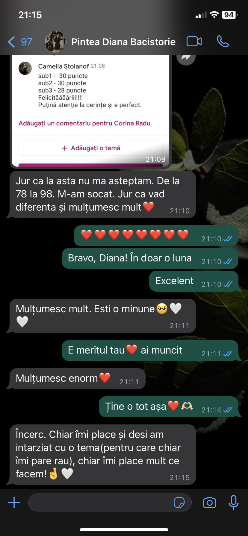 Mesaj de la un elev Edvanti — rezultat la BAC (25)