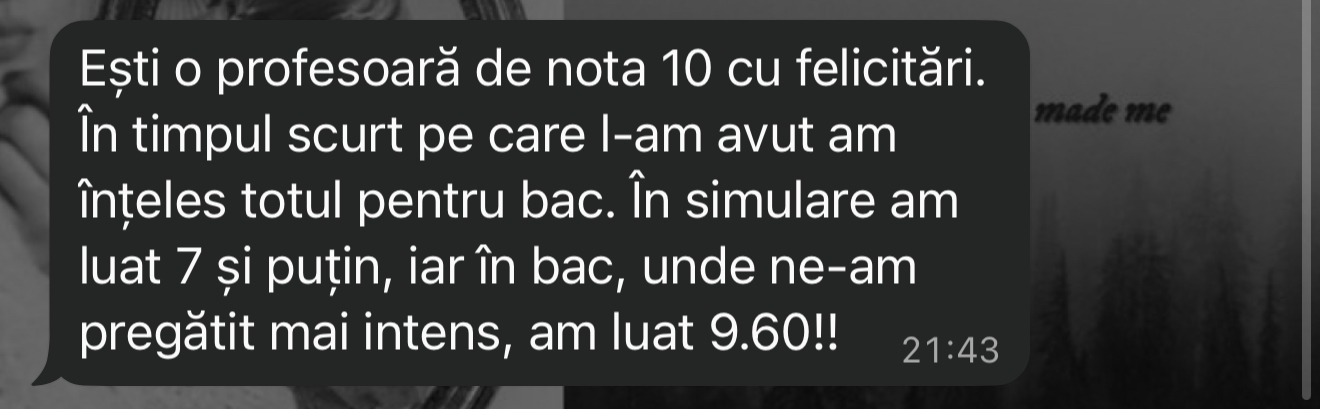 Mesaj de la un elev Edvanti — rezultat la BAC (26)