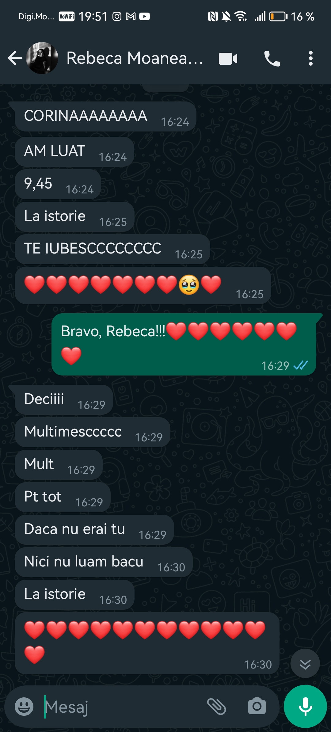 Mesaj de la un elev Edvanti — rezultat la BAC (40)