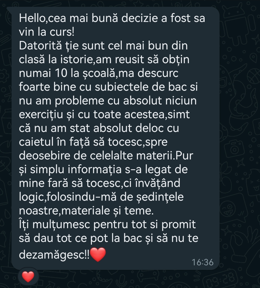 Mesaj de la un elev Edvanti — rezultat la BAC (42)
