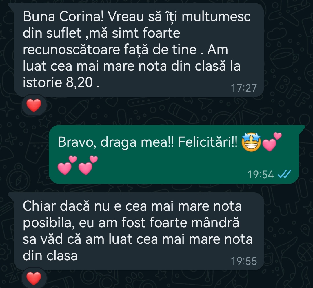 Mesaj de la un elev Edvanti — rezultat la BAC (51)
