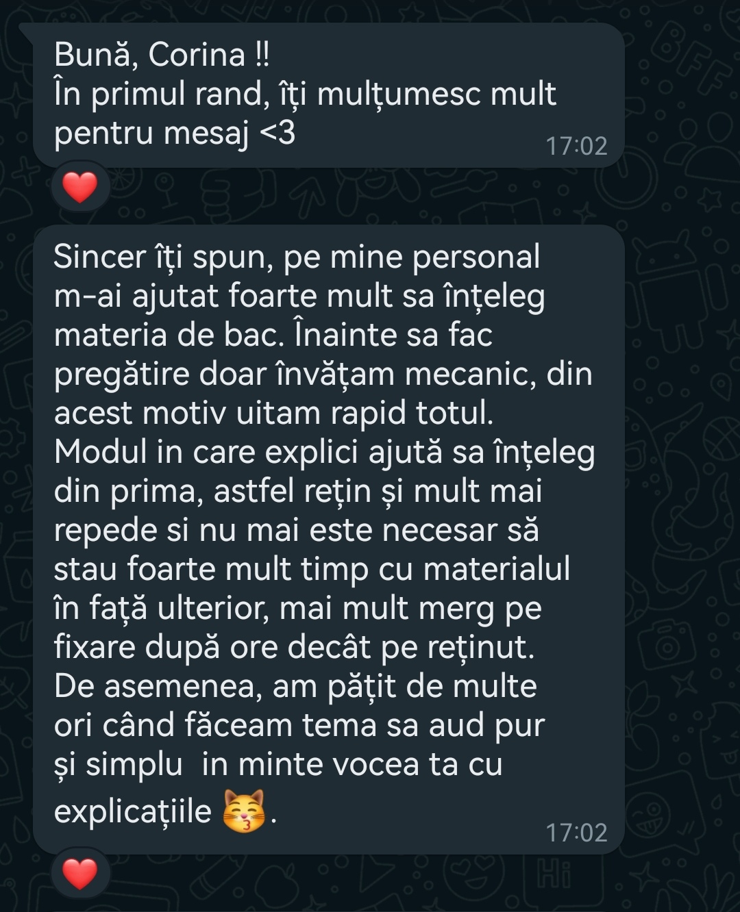 Mesaj de la un elev Edvanti — rezultat la BAC (52)