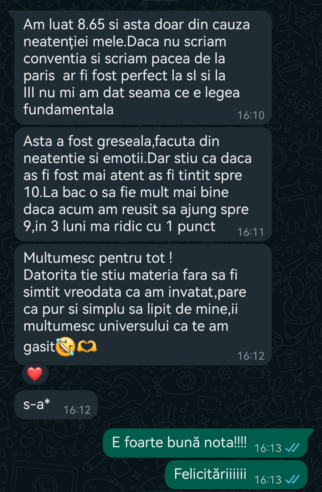 Mesaj de la un elev Edvanti — rezultat la BAC (53)