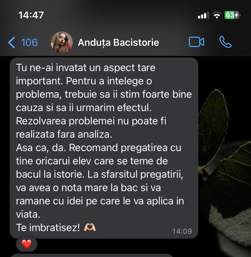 Mesaj de la un elev Edvanti — rezultat la BAC (55)