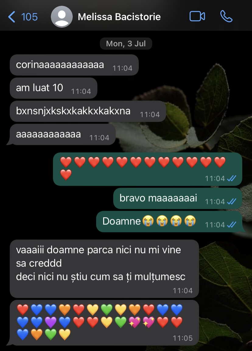 Mesaj de la un elev Edvanti — rezultat la BAC (57)