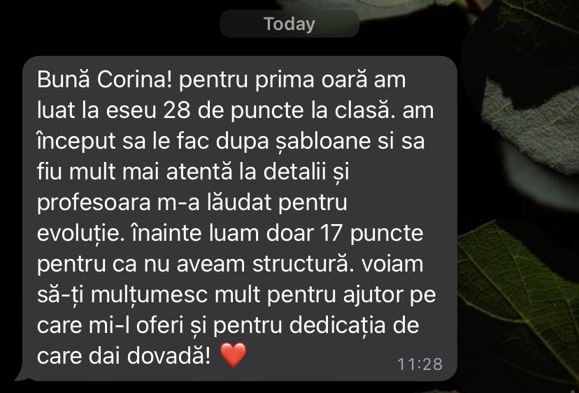 Mesaj de la un elev Edvanti — rezultat la BAC (58)