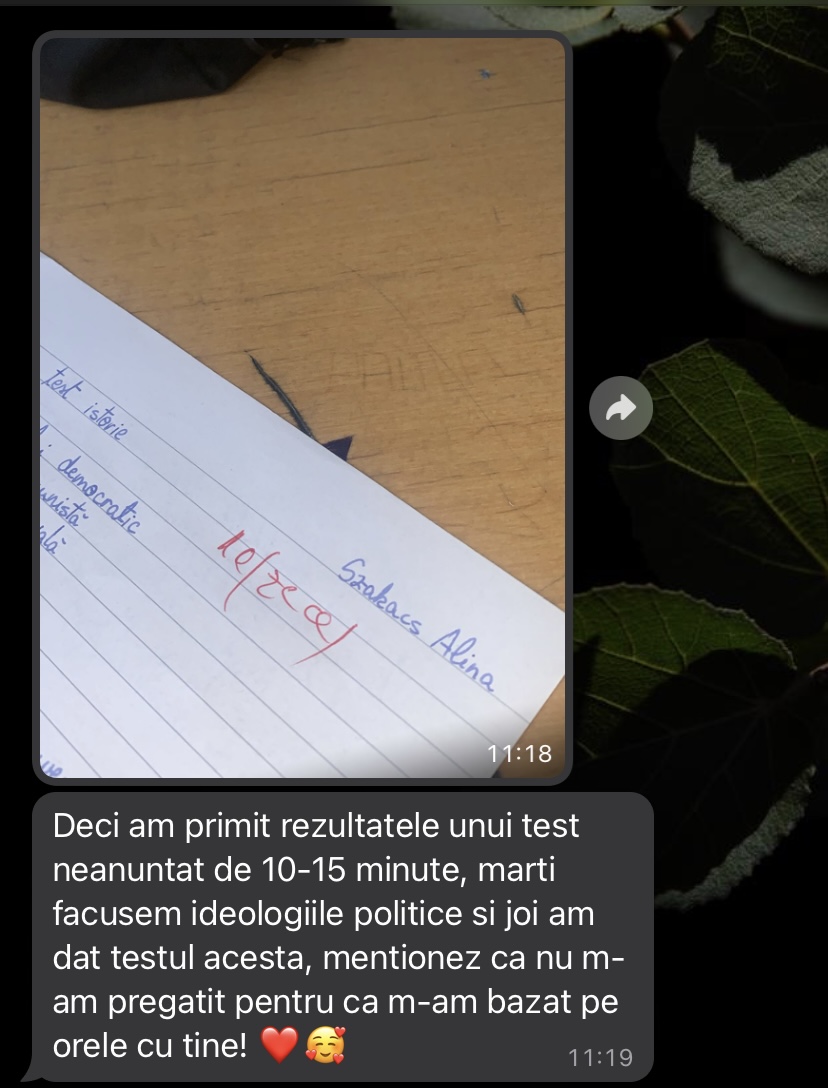 Mesaj de la un elev Edvanti — rezultat la BAC (60)