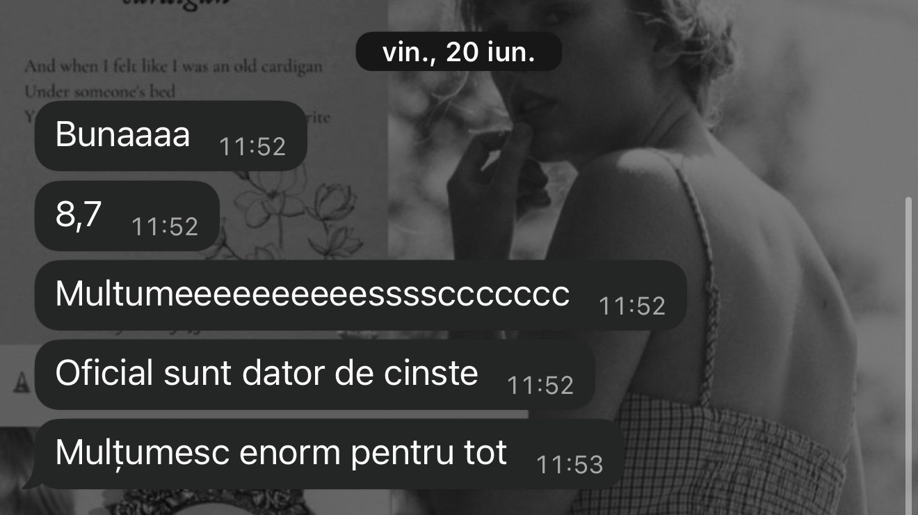 Mesaj de la un elev Edvanti — rezultat la BAC (66)