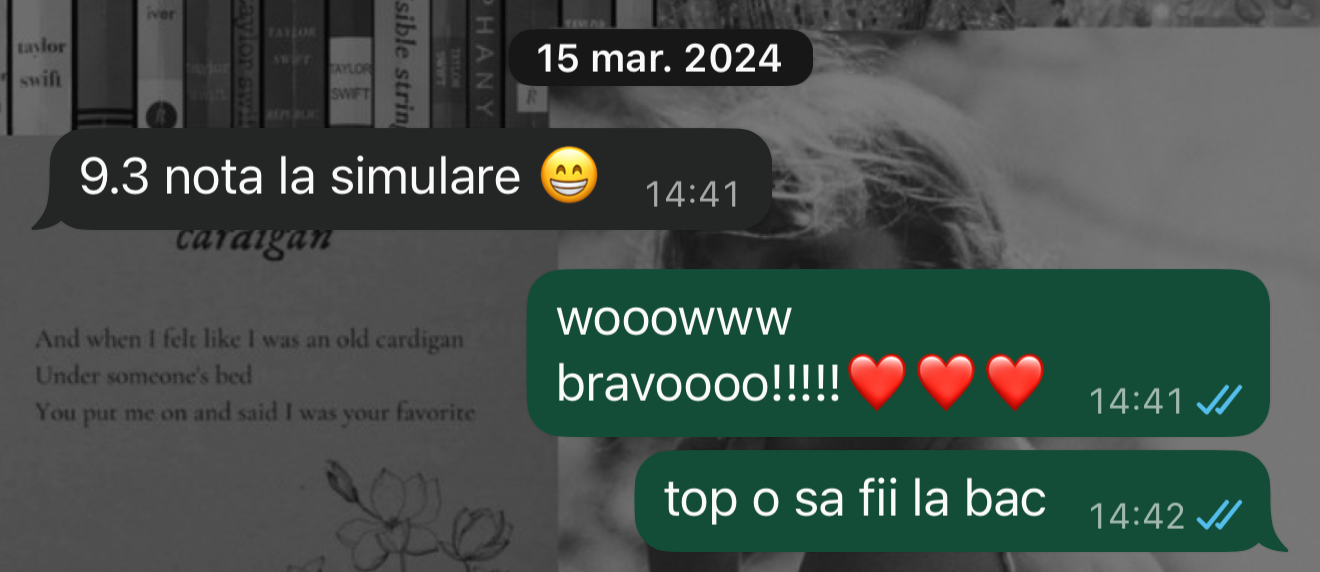 Mesaj de la un elev Edvanti — rezultat la BAC (75)