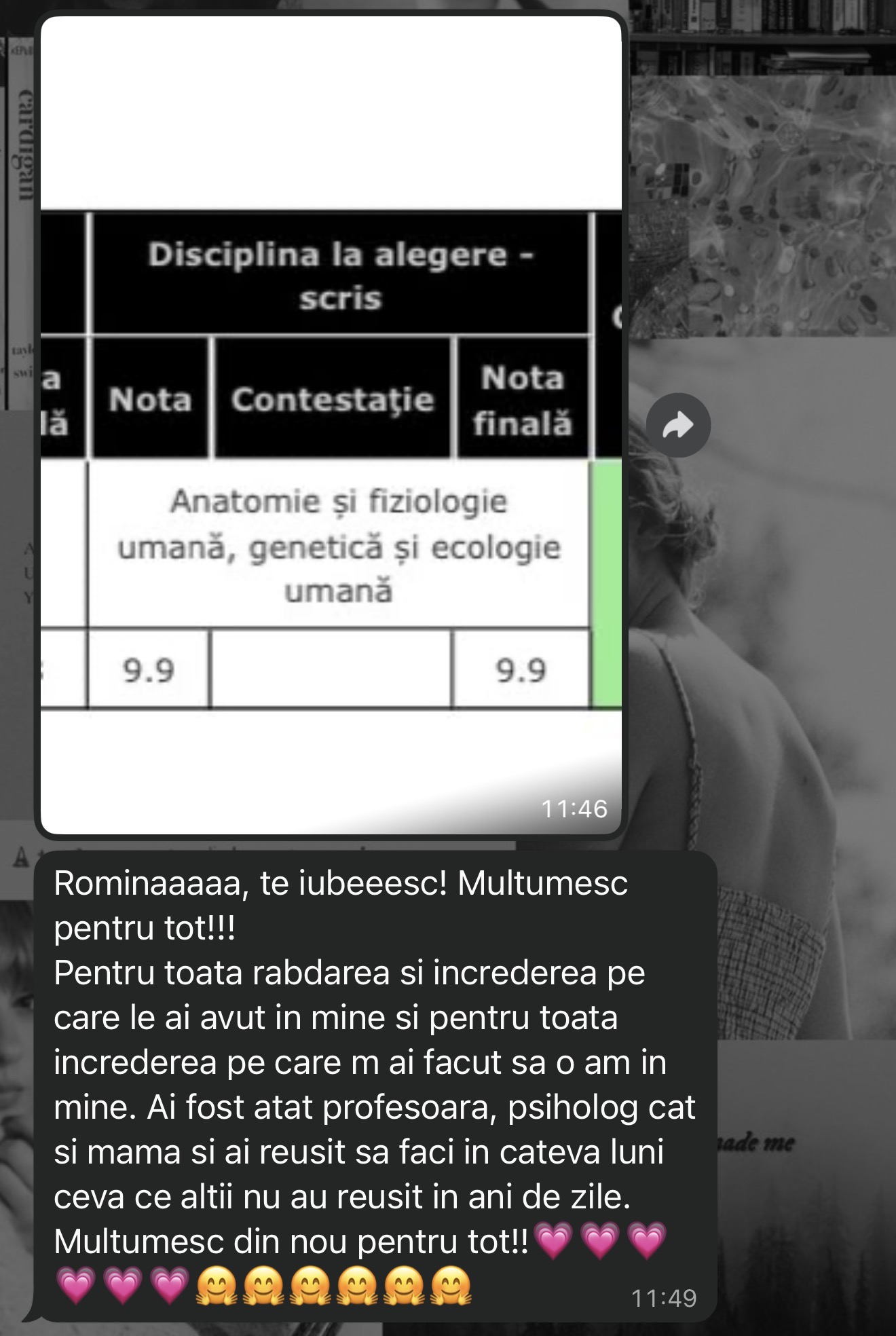 Mesaj de la un elev Edvanti — rezultat la BAC (76)