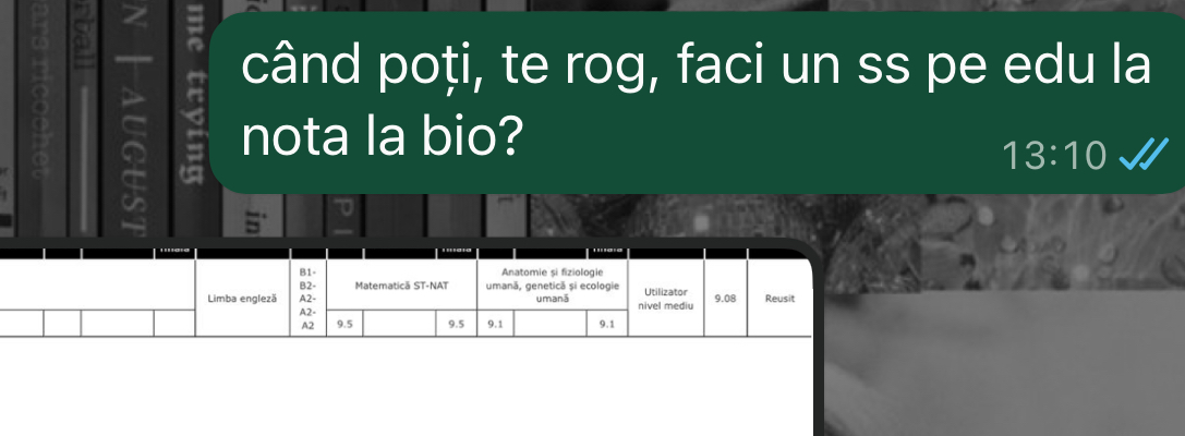 Mesaj de la un elev Edvanti — rezultat la BAC (77)