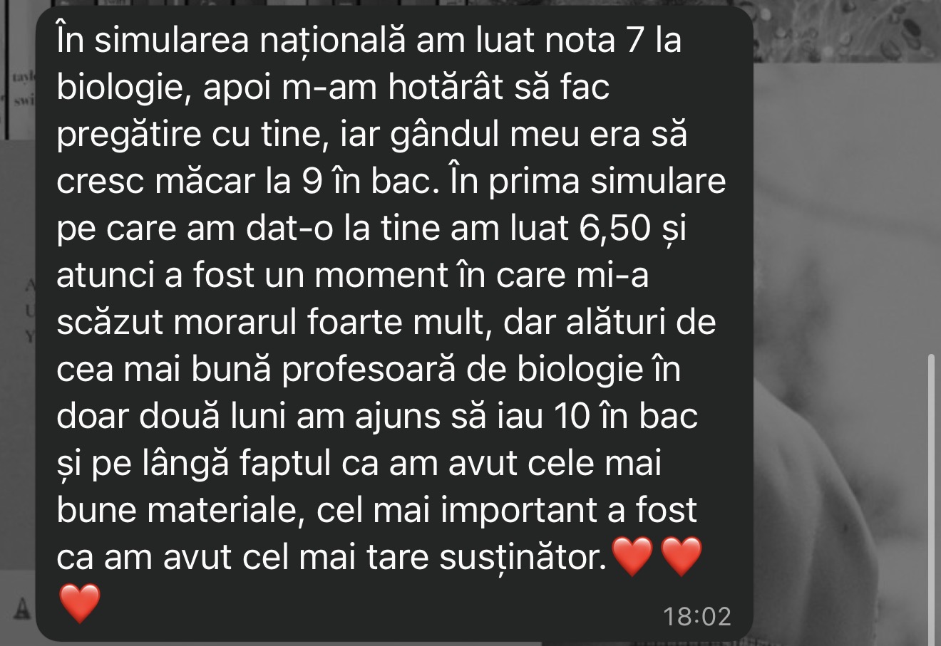 Mesaj de la un elev Edvanti — rezultat la BAC (79)