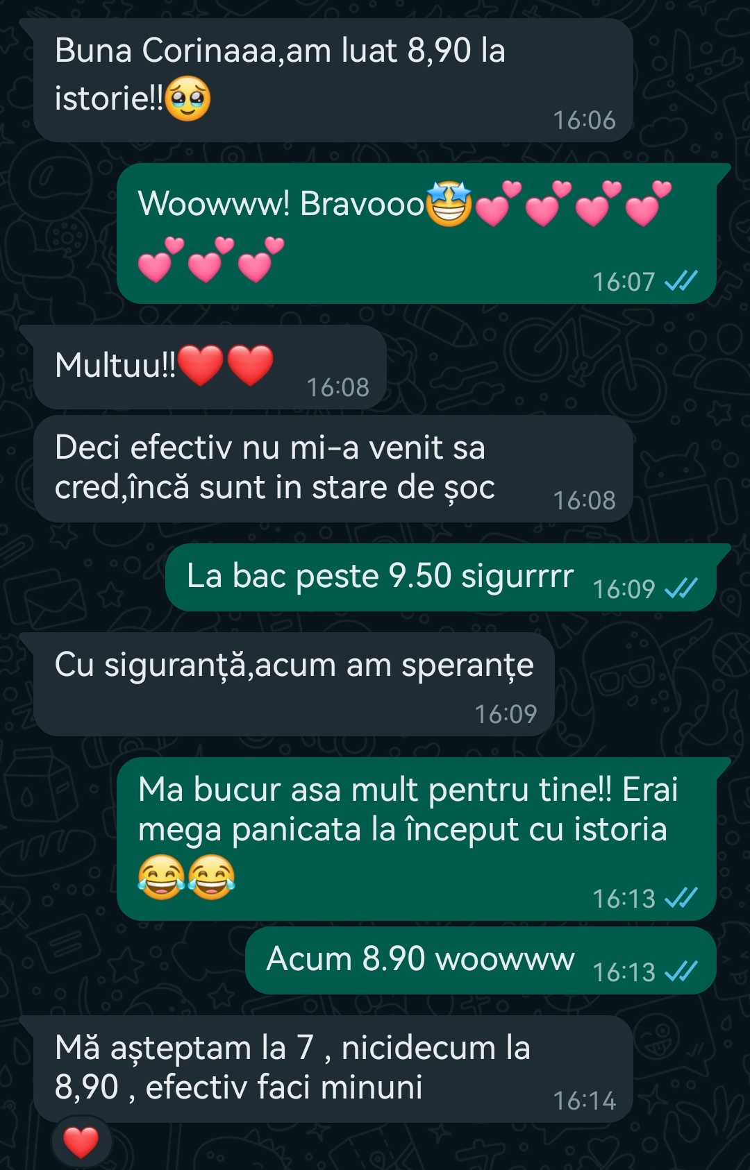 Mesaj de la un elev Edvanti — rezultat la BAC (80)