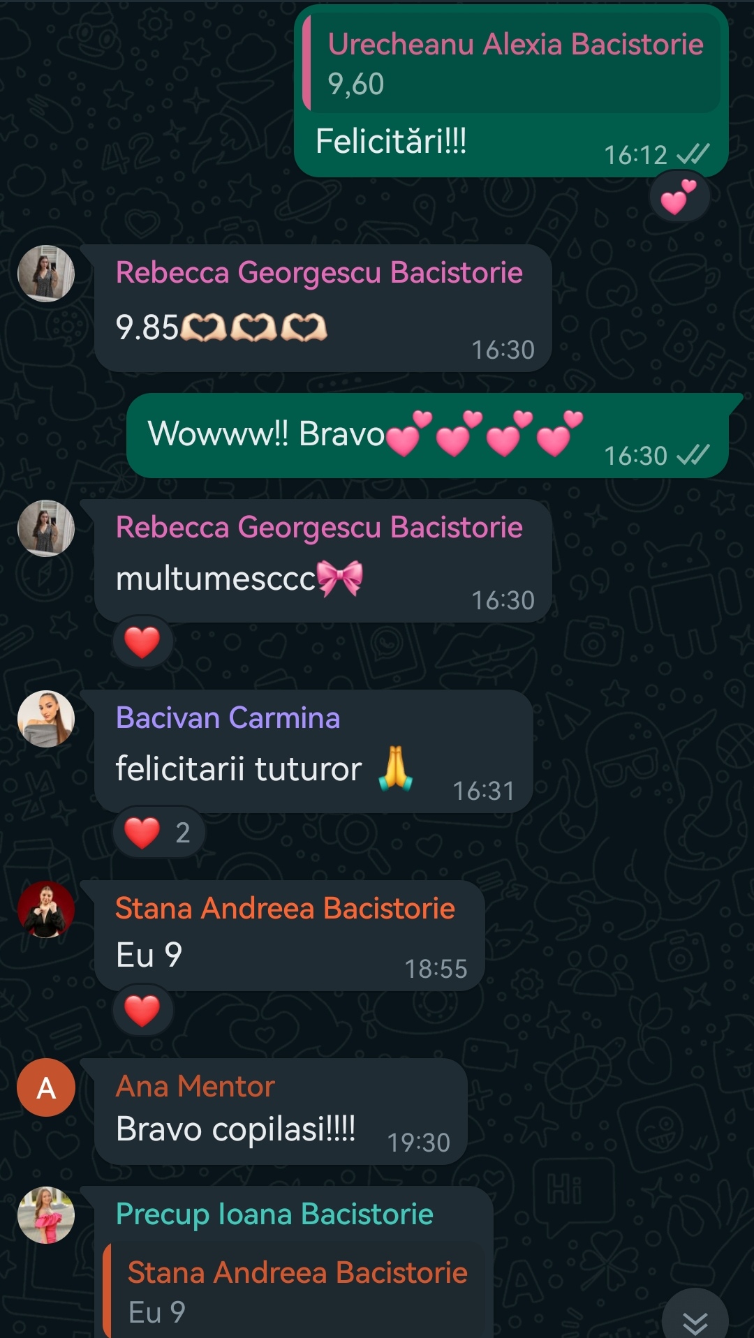 Mesaj de la un elev Edvanti — rezultat la BAC (86)