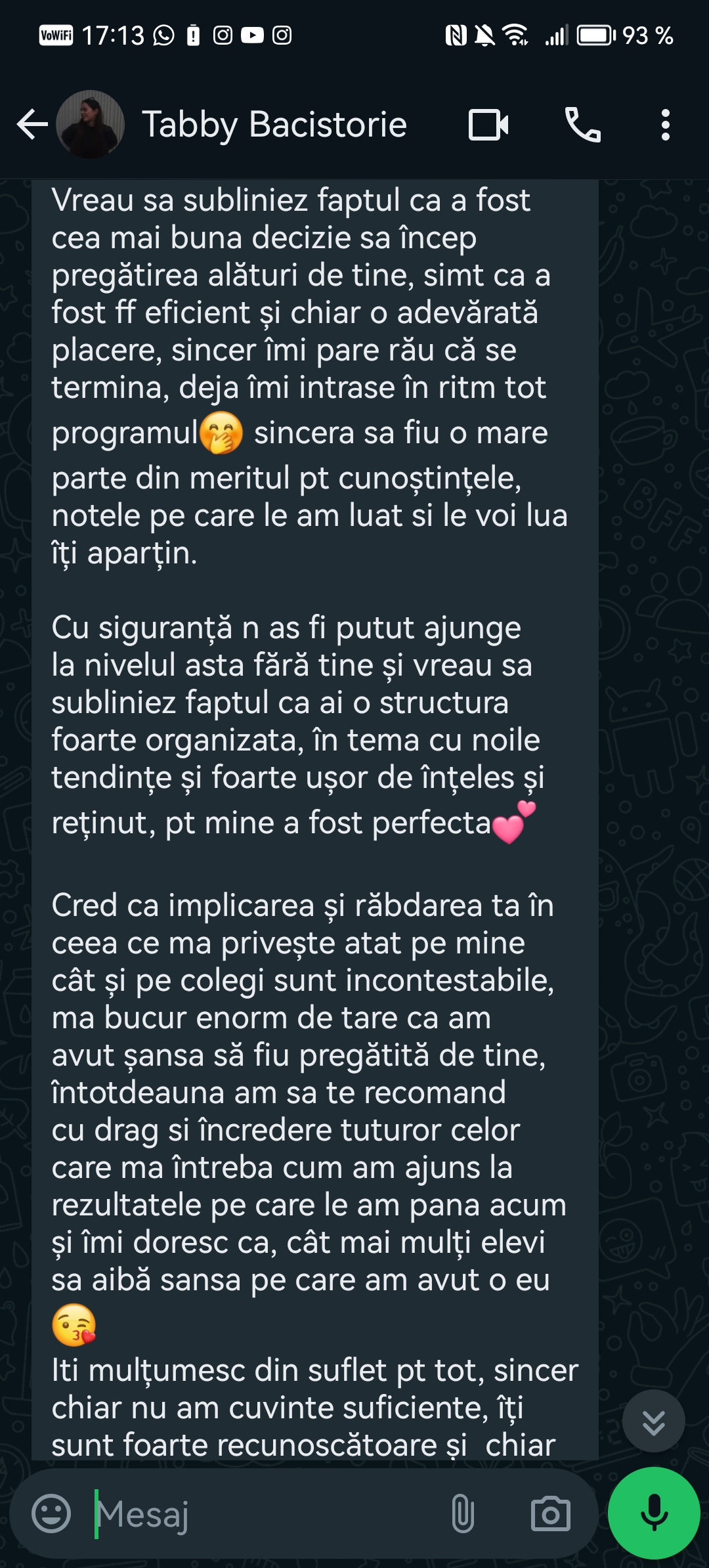 Mesaj de la un elev Edvanti — rezultat la BAC (9)