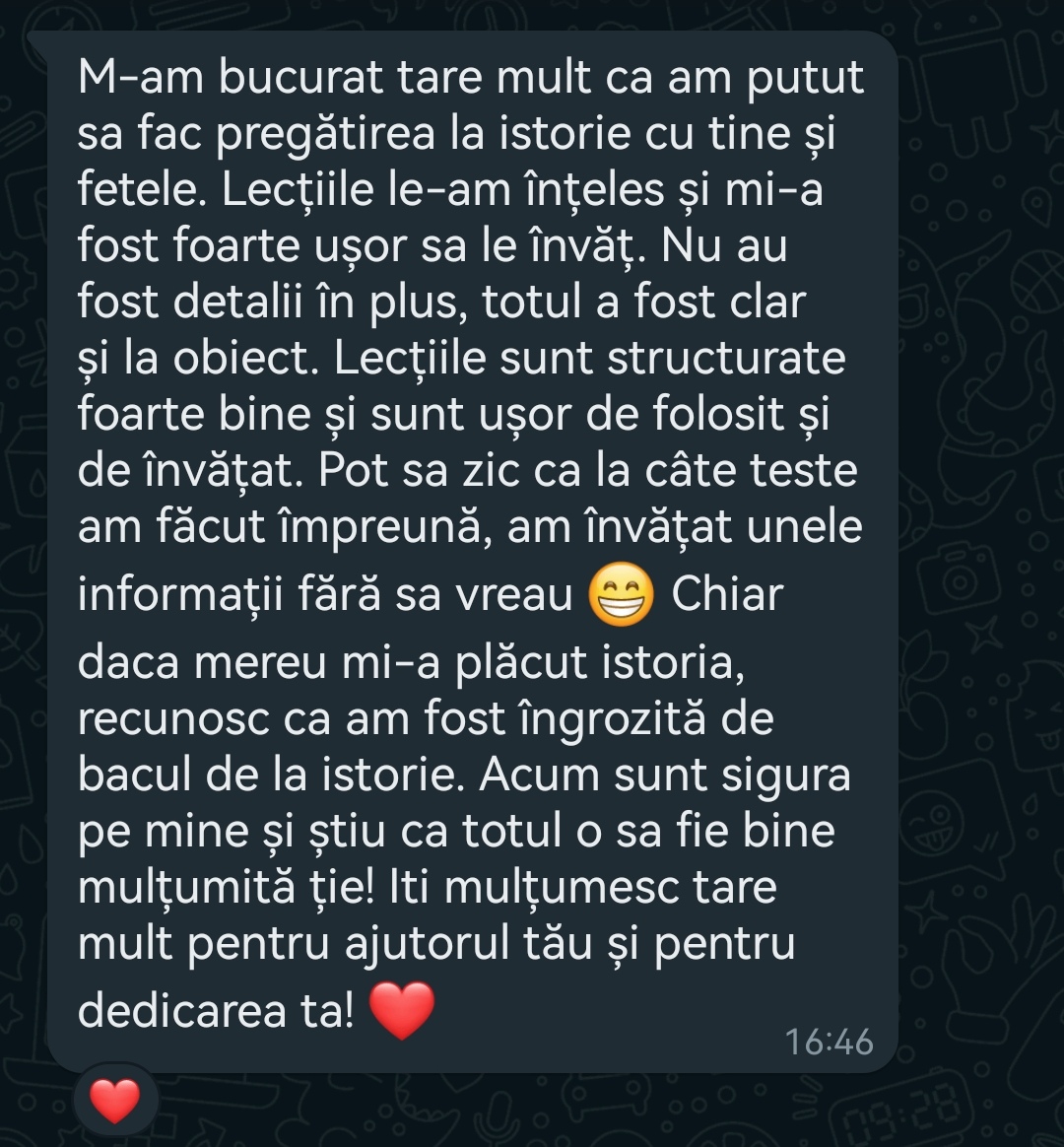Mesaj de la un elev Edvanti — rezultat la BAC (93)