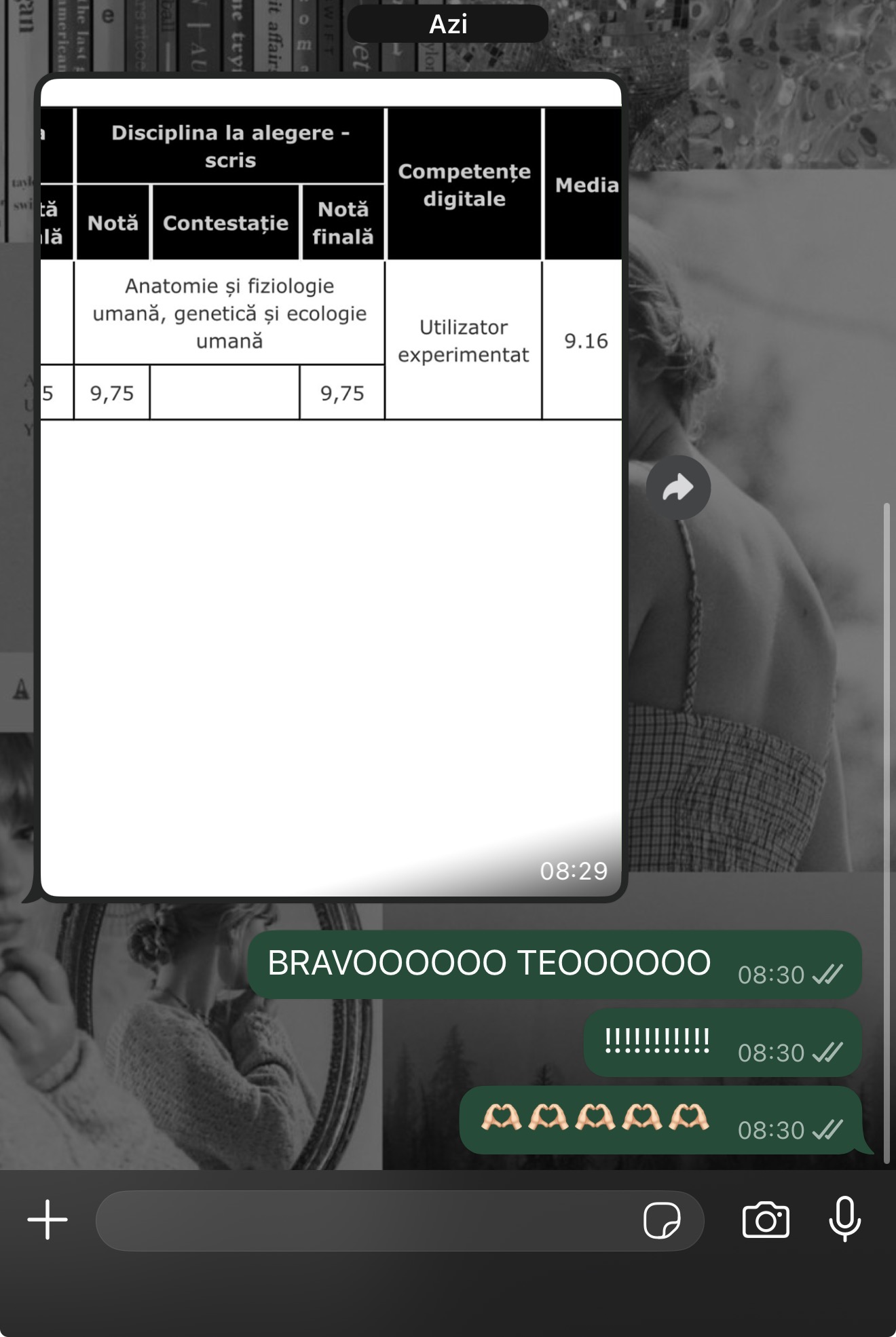 Mesaj de la un elev Edvanti — rezultat la BAC (94)